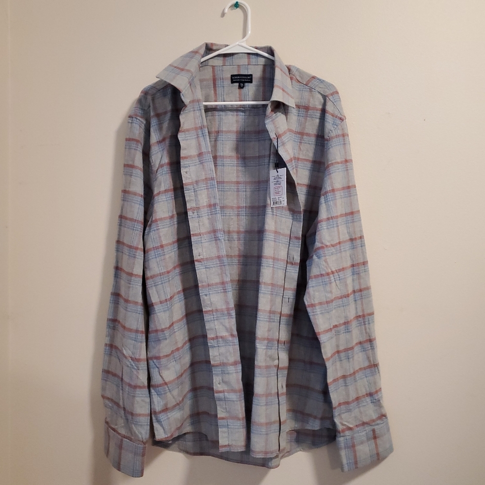Men's Blue Plaid Shirt